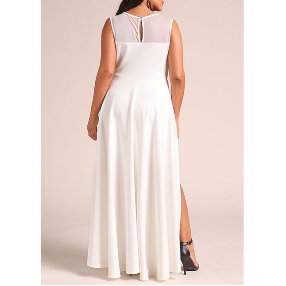 SALE !!! Plus Ivory White Hi Low Duster Maxi Dress - Picture 4 of 5